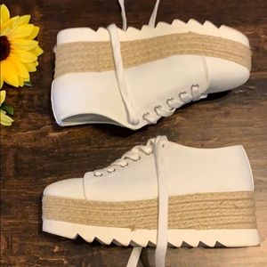 White Steve Madden platform espadrilles